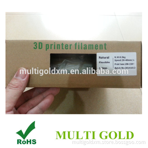 Hot Selling 2016 Printing Material Flexible Filament 1.75mm 0.5KG/Roll PLA For 3D Printer